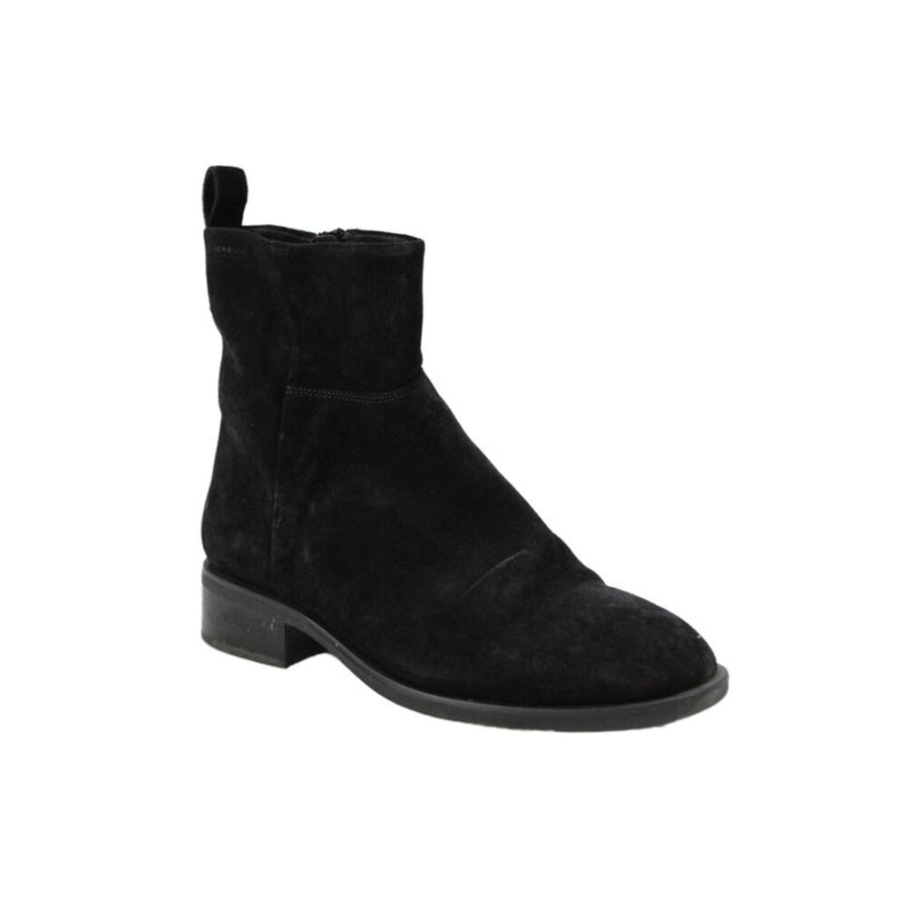 Vagabond Womens Suede Zip Ankle Boots Shoes Solid Black Size 10